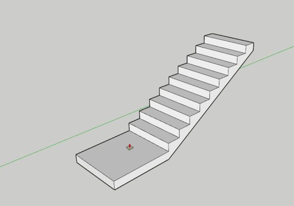 Sketchup merdiven sahanlık yapımı