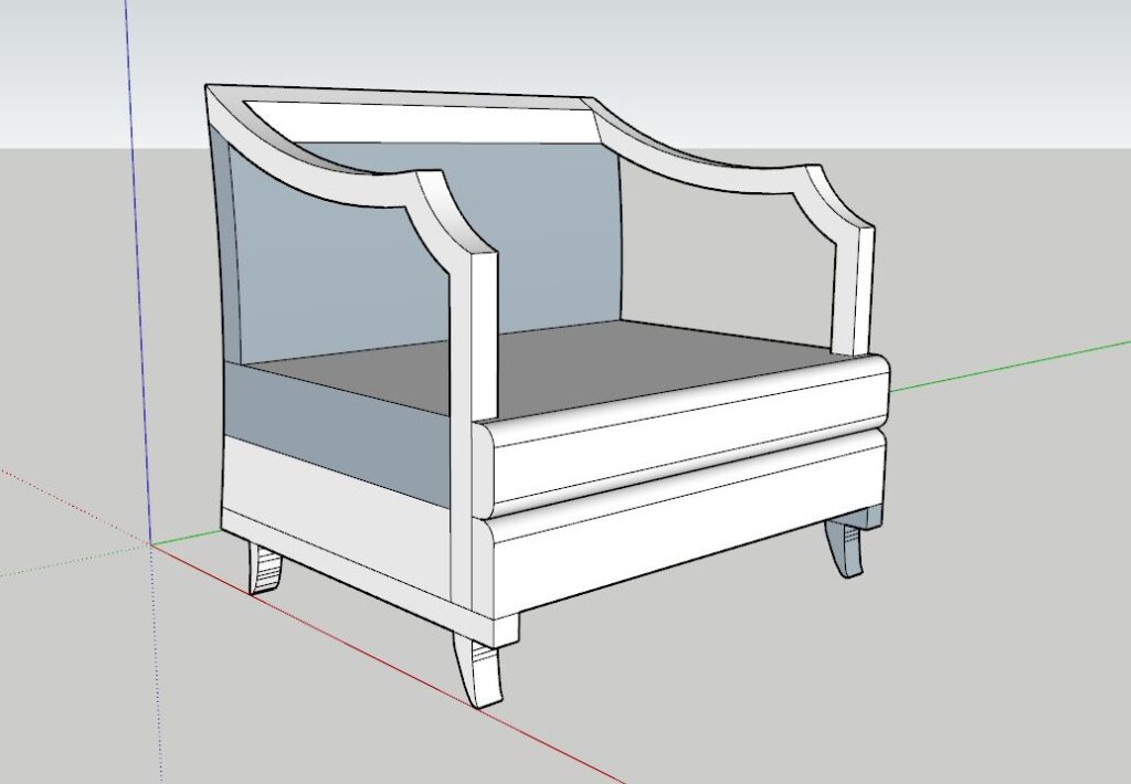 sketchup koltuk modelleme tasarım